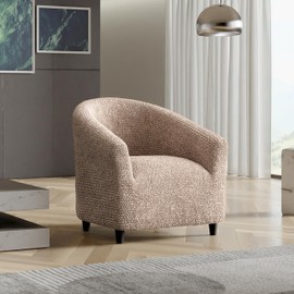 PAULATO BY GA.I.CO. Barrel Chair Slipcover - Armchair Cover - Tub Chair Slipcovers - Club Chair Cover - 1-Piece Form Fit Stretch Stylish Furniture Protector - Microfibra Collection (Tapioca)