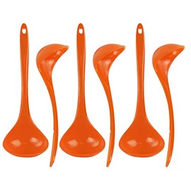 Reston Lloyd Melamine Soup Ladle Kitchen Utensil, Premium Quality Utensil with Heat Resistant Ergonomic Handle, Durable BPA-Free Plastic, 10.5 inch long, 6pc Set, Orange