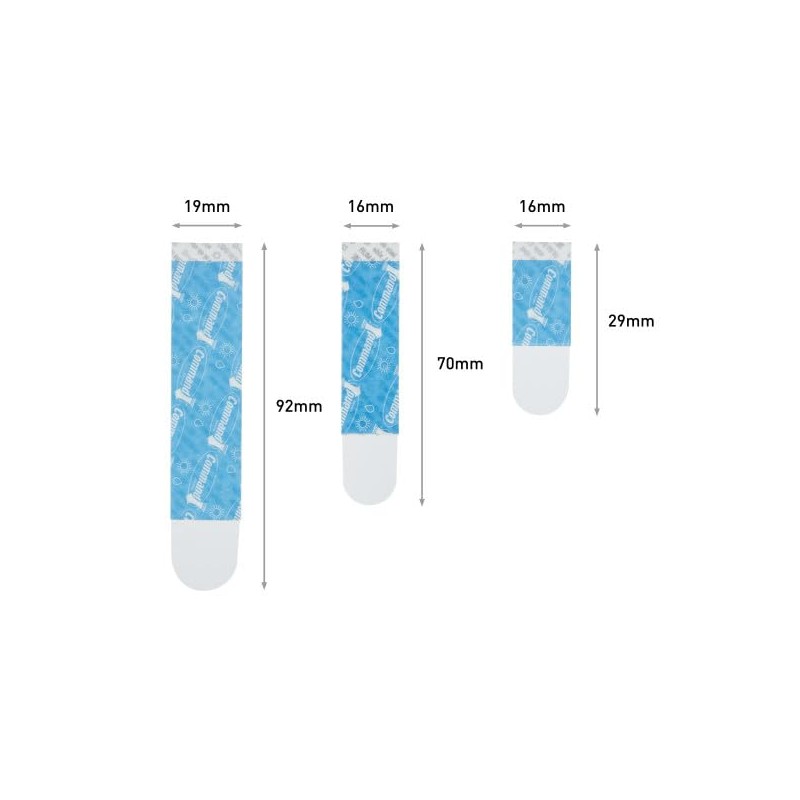 Command Multipack Transparent Strips for Outdoor Use, 8 Small (S),
