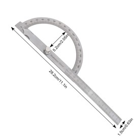 Degree Gauge 0-180°, Protractor Stainless Steel Protractor with Metal Locking Screw, Goniometer Ruler, Degree Gauge Goniometer, Angle Ruler Protractor, Protractor with Round Head for Students, 150 mm