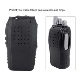 ASHATA 6Pcs Funda Universal para Walkie Talkie,Estuche de Silicona Suave para Radio de Dos Vías BF-888s Negro