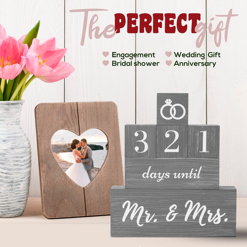 Wedding Countdown Sign - Countdown Calendar Wedding Plaque - Cute