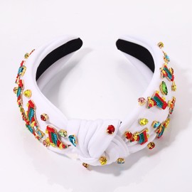 vokone Mexican Headbands for Women Fiesta Beaded Donkey Headband Crystal Jeweled Knotted Headband CincoDe Mayo Holiday Costume Headwear Taco Party Accessories Beaded Donkey