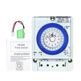 Fan Timer Switch, Automatic Off Countdown Timer Switch Mechanical Accurate Countdown Timer with Minimum Timer of 15 Minutes for Indoor Outdoor Lighting and Fans