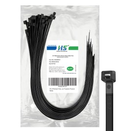 HS Extra Long Cable Zip Ties Heavy Duty 24 Inch, Strong Large Plastic ZipTies Big Straps 200 LBS UV Black 50 Pack,Outdoor Use