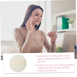 Gatuida 3 Pcs Short Plush Puff Body Powder Fluffy Cotton Puff Dusting Body Puff Silky Puff Velour Puff Small Puffer Mini Powder Puff Soft Fit Velvet Texture White