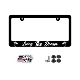 BLVD Living The Dream Funny Car Truck JDM Racing Drifting Slim License Plate Frame