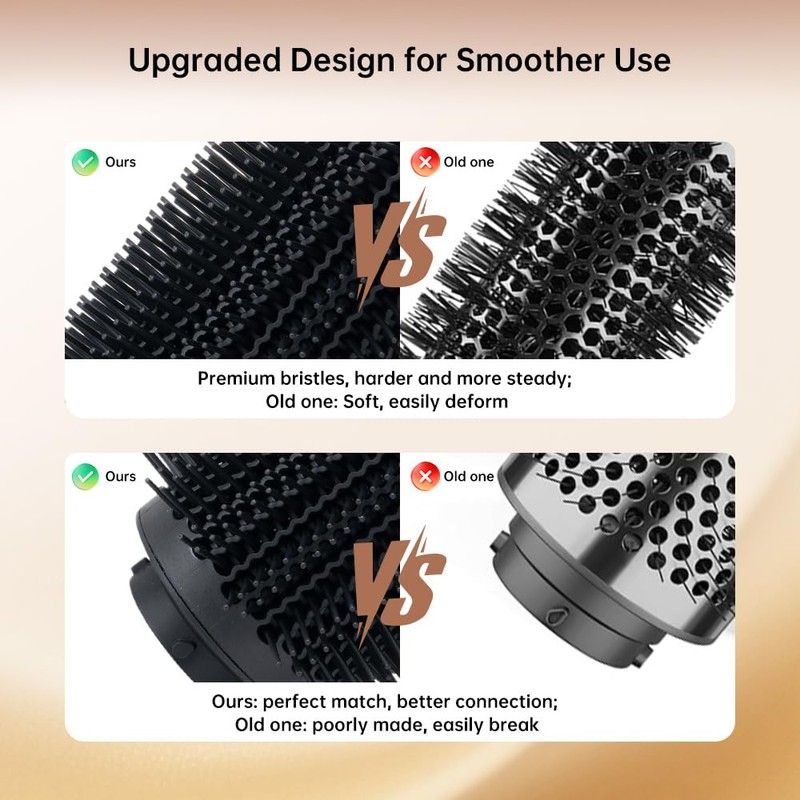Upgraded Large Round Volumizing Brush Attachment Compatible with Dyson Airwrap