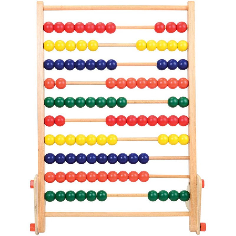Constructive Playthings Giant Standing Wooden Abacus for Kids, Oversized Wood