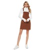 Yeokou Corduroy Overall Dress for Women Black Bib Pinafore Suspender