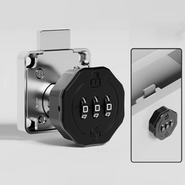 Combination Cam Lock 3-Digit keyless Cabinet Door Locks for Storage Door Mailbox Desk Drawer Locks with Code Cylinder Lock Drilling Diameter 3/4"/19mm for (16mm - 20mm) Door Panel
