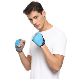 Nivia Python Sports Gloves, (Sky Blue, Size - Large) | Material - Micro Fiber Suede | Weight Lifting Gloves | Exercise Gloves | Fingerless Grip Gloves | Fitness Gloves | Crossfit Gloves