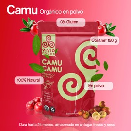 Vivio Foods, Camu Camu Orgánico En Polvo, 150 gramos