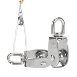 2 Pcs M25 Single Pulley Block, Pulley Block Silent Pulley Wheel, Stainless Steel Wall Mounted Pulley Ball Bearing Pulleys Adjustable Angle Pulley for Handling And Moving Sliding Wire Rope