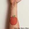 'Shiny Red Apple' Temporary Tattoo - Water Resistant, Skin-Safe, Non-Toxic