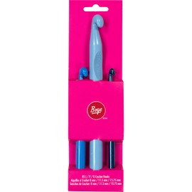 Boye 3399101000 - Juego de Ganchos ergonómicos de Ganchillo, Talla L P Q, Verde torqouise, Azul Claro Cielo Azul