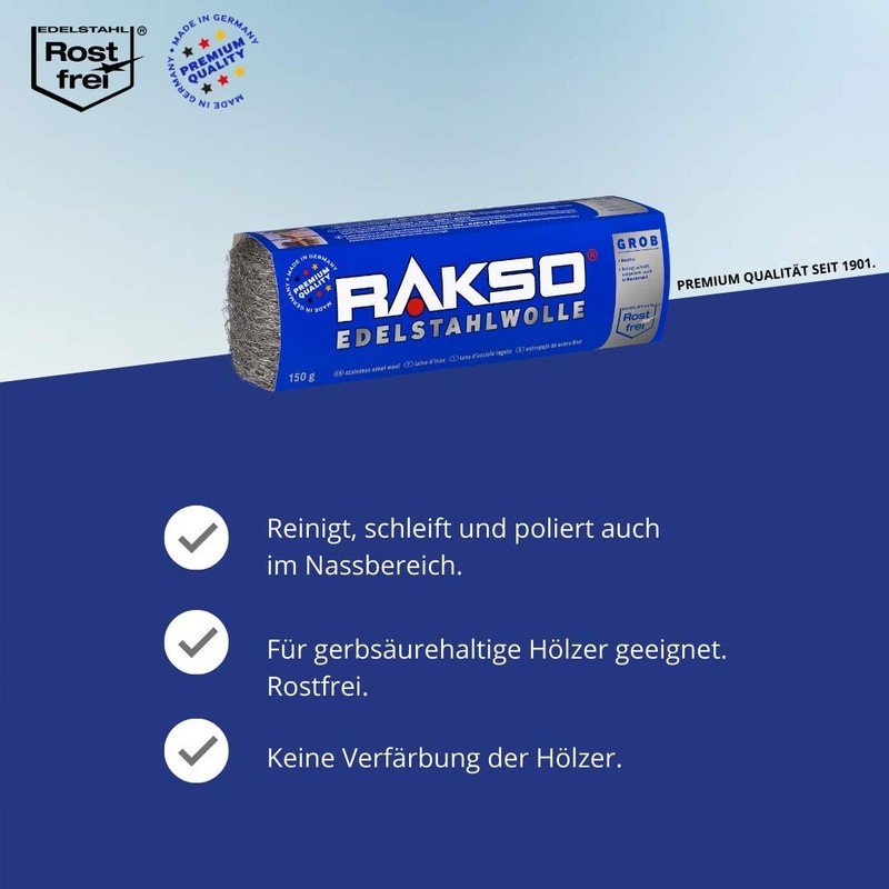 Stainless steel wire wool 150 g Coarse f.Nass u.Außenbereich -