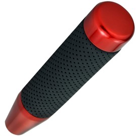 Arenbel 7" Long Weighted Gear Shifter Knob Leather Covered Alloy Car Stick Shift Lever Handle Fit Most Manual Vehicles, Red