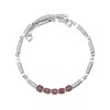 Lauren-Spencer Dainty Silver Plated Beaded Bracelets with Birthstone Charms for
