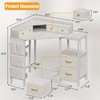 Corner Vanity Desk with Charging Station, Makeup Table with Drawers