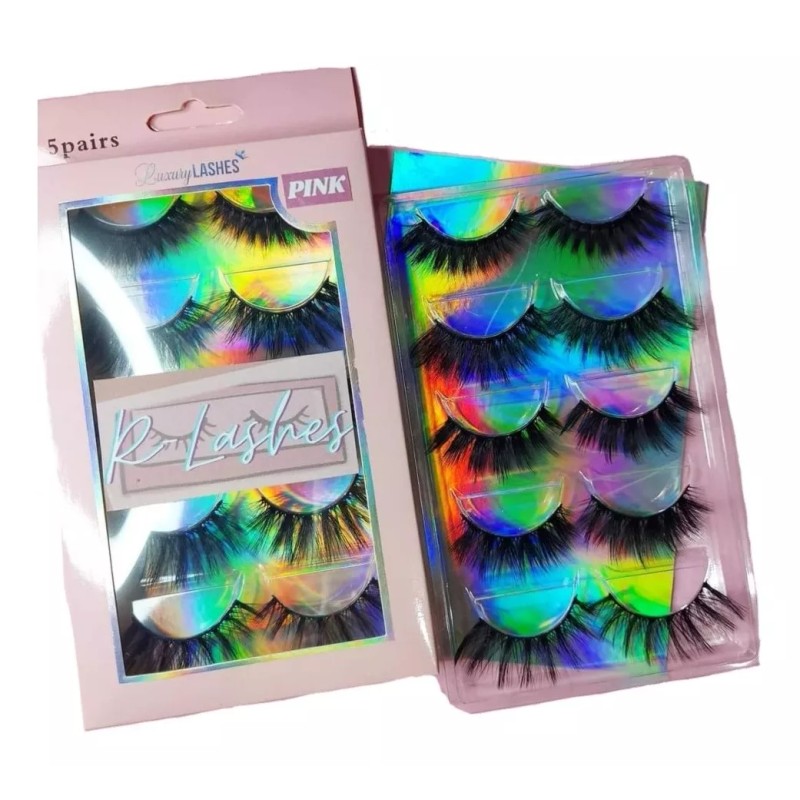 rlashescancun Pestañas Postizas Set 5 Pares Con Aplicador