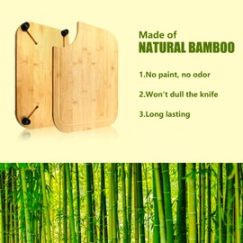 Bamboo Cutting Boards for RV，Non-slip Rubber Feet，Drainage Groove Design Cutting Board,Fits most RV&Boat sinks,14.5“x 12.5” Rv Sink Cover Cutting Board