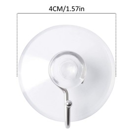 Annefly Suction Cup Hooks 40mm Transparent Sucker Hooks for Kitchen Bathroom Door Ceiling Detachable Reusable Suction Hooks No Scratch Waterproof (20pcs)