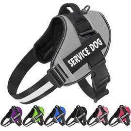 JSXD Dog Harness,No-Pull Service Dog Harness with Handle Adjustable Outdoor Pet Dog Vest 5M Reflective Nylon Material Vest for Breeds,Easy Control for Small Medium Large Dogs