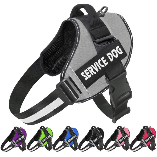 JSXD Dog Harness,No-Pull Service Dog Harness with Handle Adjustable Outdoor