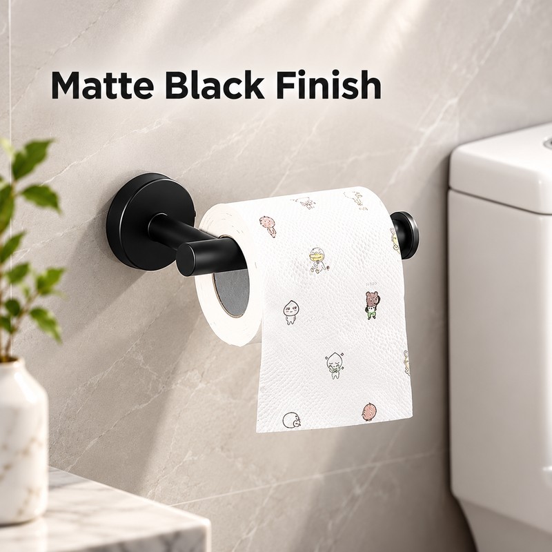 Matte Black Bathroom Hardware– Toilet Paper Holder