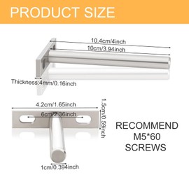 Shoze 10 Pcs Floating Shelf Brackets 4 Inch Blind Shelf Supports Heavy Duty Solid Steel Invisible Shelf Bracket for Wall Mounted Decoration Wooden Floating Shelves