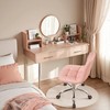 VECELO Armless Vanity Chair, PU Leather Height Adjustable Makeup Chair