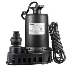 WASSERMANN 1/2HP Submersible Water Pump,3300GPH Thermoplastic Utility Pump Electric Portable Transfer Clean/Dirty Sump Pump for Pool Tub Garden Pond Draining with 10 FT Cord