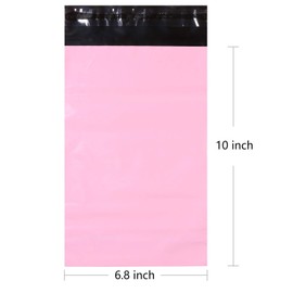 Teqooza 6.8 x 10 inch Pink Poly Mailer Envelopes Shipping Bags with Self Adhesive Strip, Waterproof and Tear-Proof Postal Bags, Pack of 50
