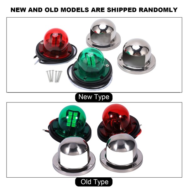 2 x Navigation Light for Yacht, Stainless Steel 12 V