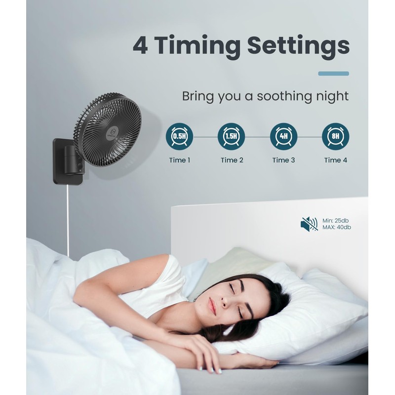 LEMOISTAR 8 Inch Small Wall Mounted RV Fan with Remote
