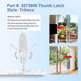 2573609 Sliding Door Lock Replacement for Andersen Gliding Door Thumb Latch Sliding Door Parts-Tribeca Style (Screws Included)