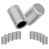 CKAuto Tire Valve Stem Caps, Silver, 10 pcs/Pack, Anodized Aluminum