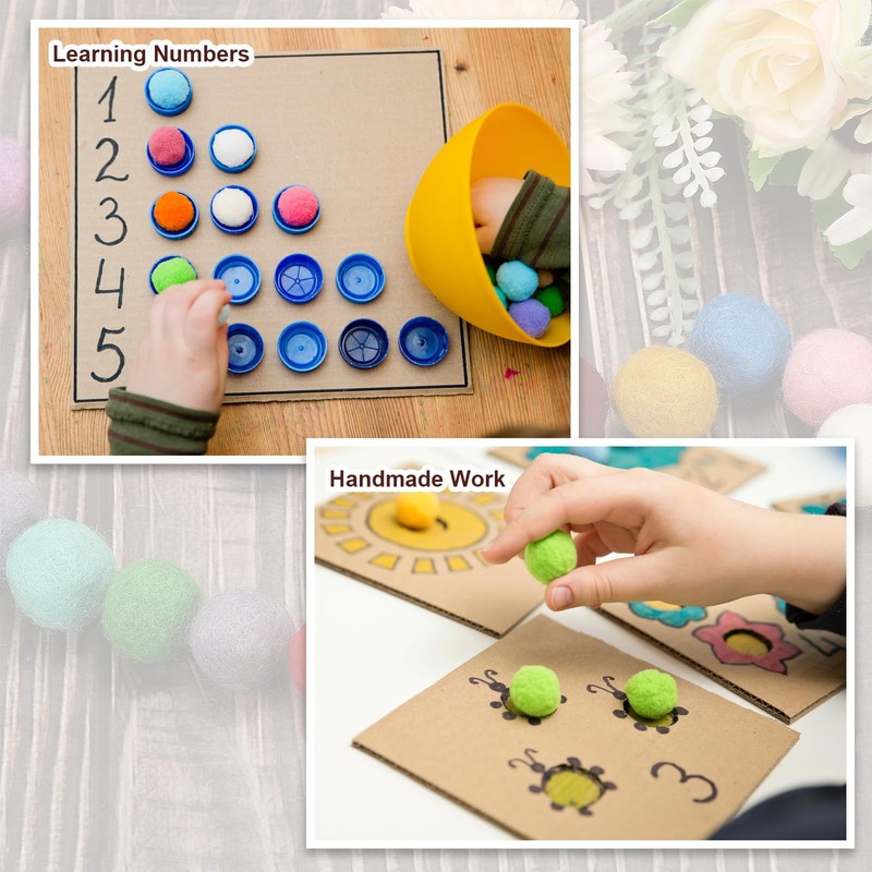 PATIKIL Wool Felt Balls Beads Wool Felting Pom 2cm 20mm