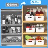 Tyminin 6 Pack White Pantry Organizer Bins, Plastic Containers with