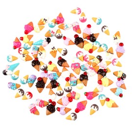SUPVOX 50Pcs Resin Flatback cabochons ice Cream Slime Charms Beads Embellishment DIY Craft Scrapbooking Jewelry Making
