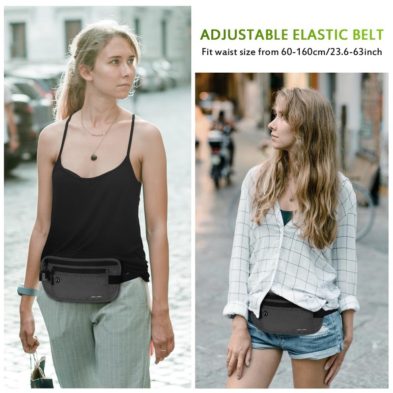 UBAYEE Travel Money Belt Hidden Under Clothes with RFID Blocking