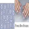 5 Sheets Ballet Bow Nail Art Stickers 5D Relief Self
