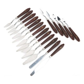 18 Espátulas De Pintura Con Mango De Madera Exquisito 2024