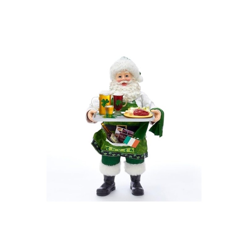 Kurt Adler 10.5-Inch Fabriché™ Musical Irish Chef Santa