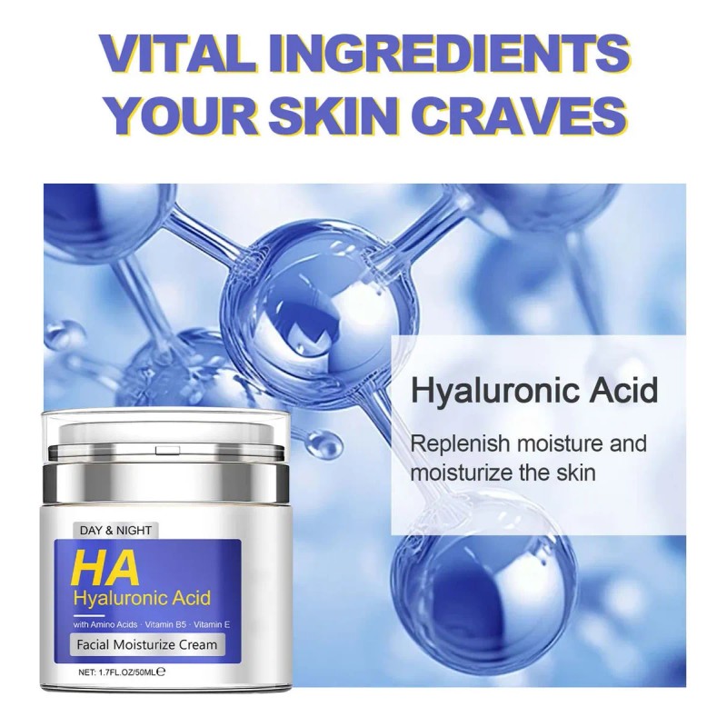 Crema Hidratante Facial De Ácido Hialurónico D Con -aminoaci