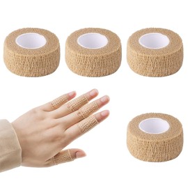 4Pcs Cohesive Finger Tape, 2.5cm x 4.5m Sport Latex Free Cohesive Bandage