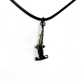 Big Blue by Roland St John Hammerhead Shark Necklace for Men and Women- Hematite Shark Pendant, Jet Black Shark Necklace, Hematite Necklaces, Gifts for Shark Lovers, Scuba Diving Gifts (Black, 22")