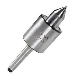 netuera MT1 Live Center Morse Taper with 60 Degree Point, 1MT Triple Bearing Lathe Medium Duty Live Tailstock Center for High Speed Turning CNC Work