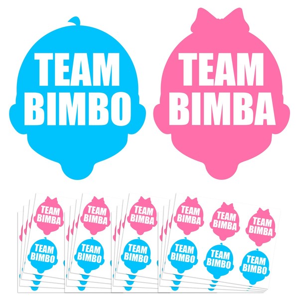 96 Baby Shower Stickers in Italian, Team Bimba and Team Bimbo, Baby Shower Boy or Girl Kit, Gender Reveal Party Decorations, Welcome Birth Baby, Male or Female